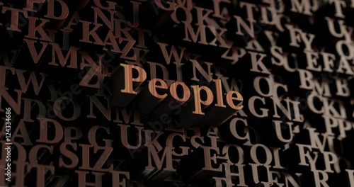 People - Wooden 3D rendered letters/message. Can be used for an online banner ad or a print postcard.
