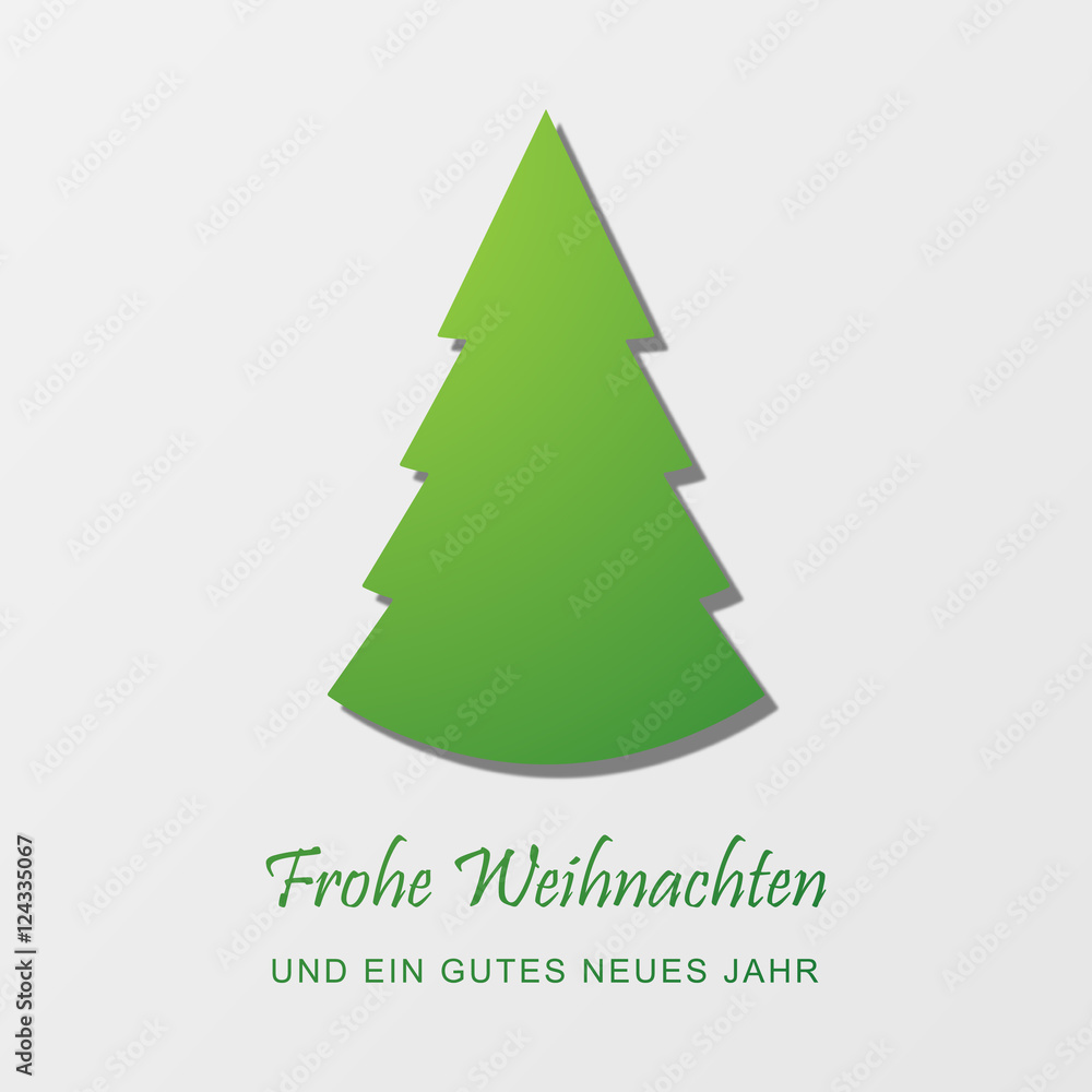 Weihnachtsbaum - Grußkarte (Grün)