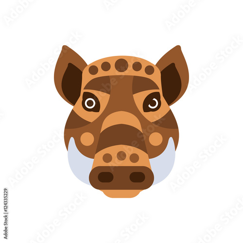 Wart Hog African Animals Stylized Geometric Head