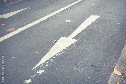 Forward signs on the road Forward and right signs on the road