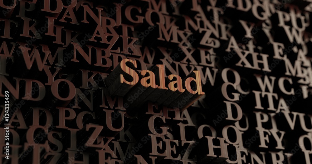 Salad - Wooden 3D rendered letters/message. Can be used for an online banner ad or a print postcard. Salad - Wooden 3D rendered letters/message. Can be used for an online banner ad or a print postcard.