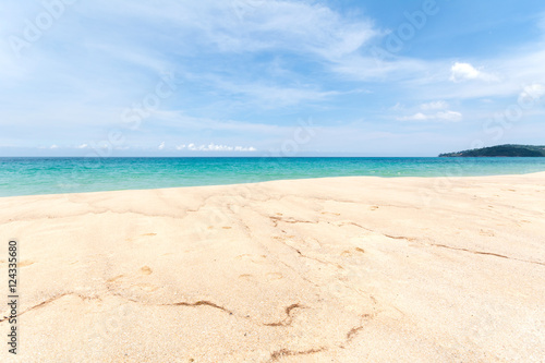 Beautiful sky sea and beach in summer