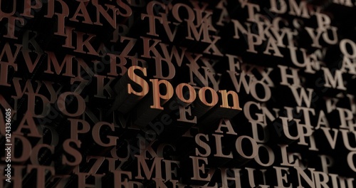 Spoon - Wooden 3D rendered letters/message.  Can be used for an online banner ad or a print postcard.