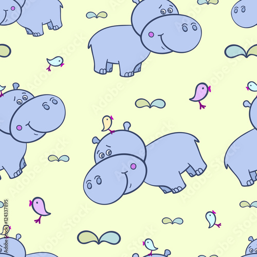 Hippo and bird-01