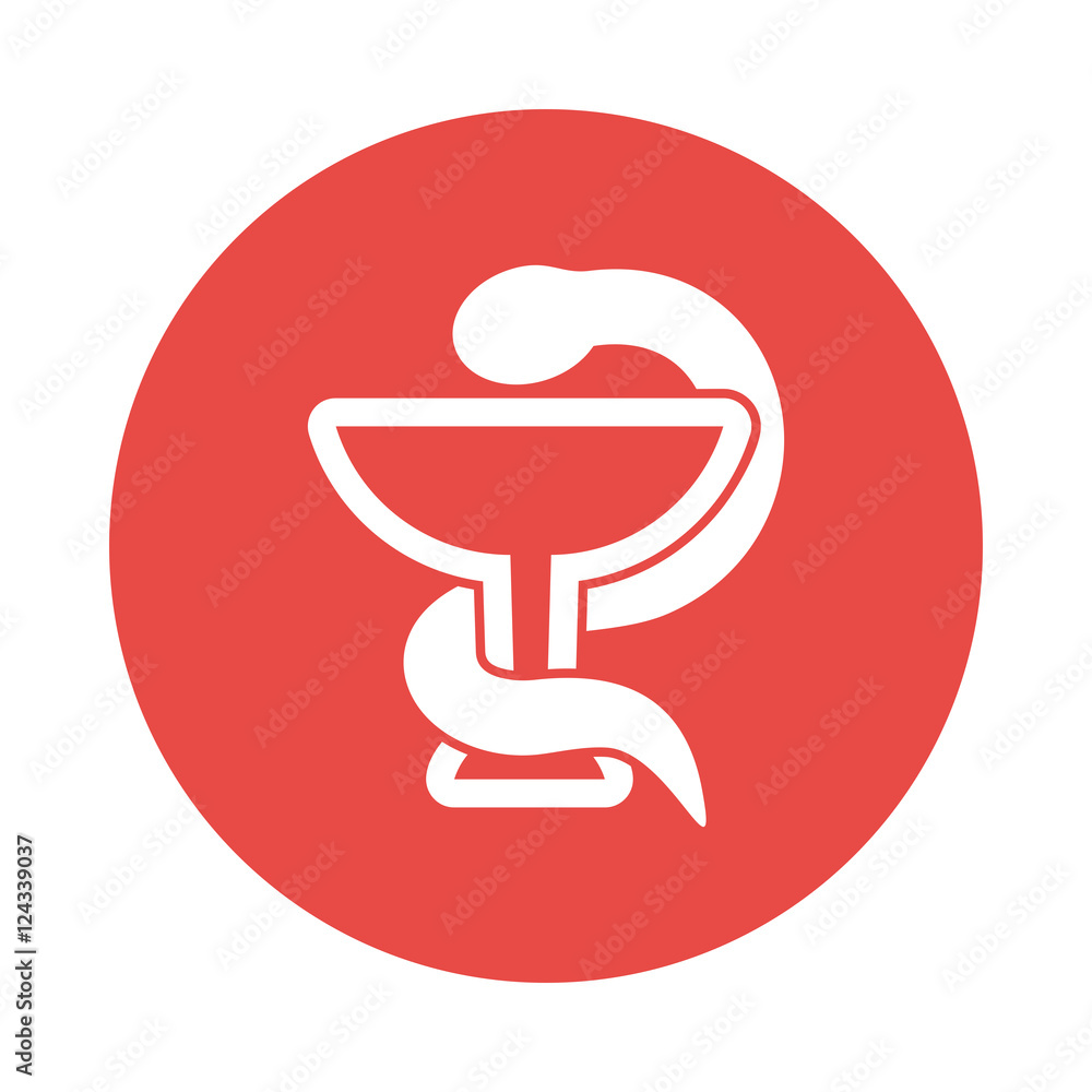 Medicine icon - snake on cup. Medical vector Medicine icon - snake on cup. Medical vector
