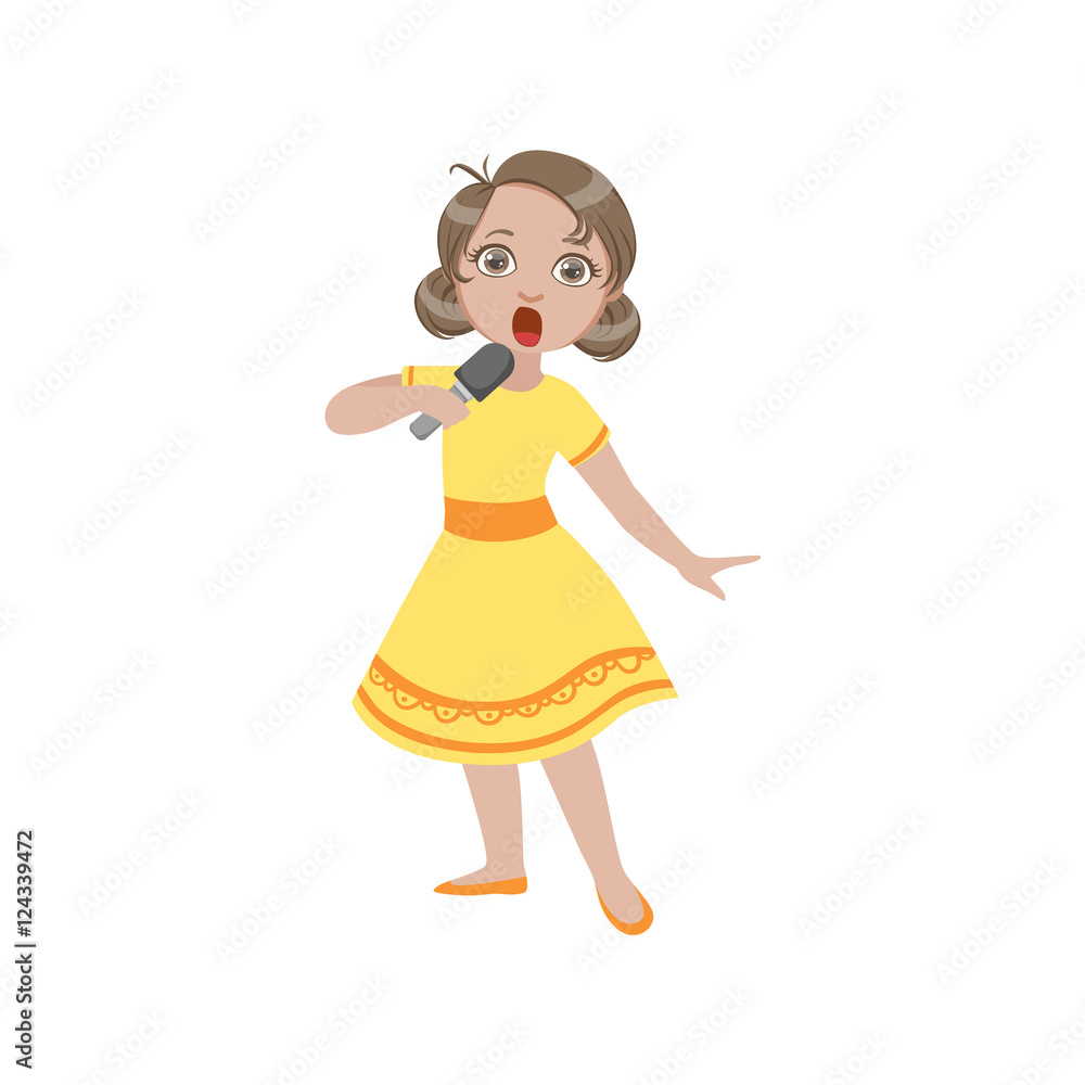 Girl In Yellow Dress Singing In Karaoke Girl In Yellow Dress Singing In Karaoke