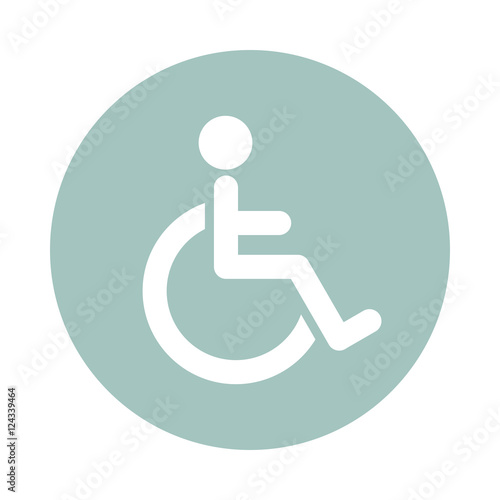 Wheelchair flat icon. Medical vector