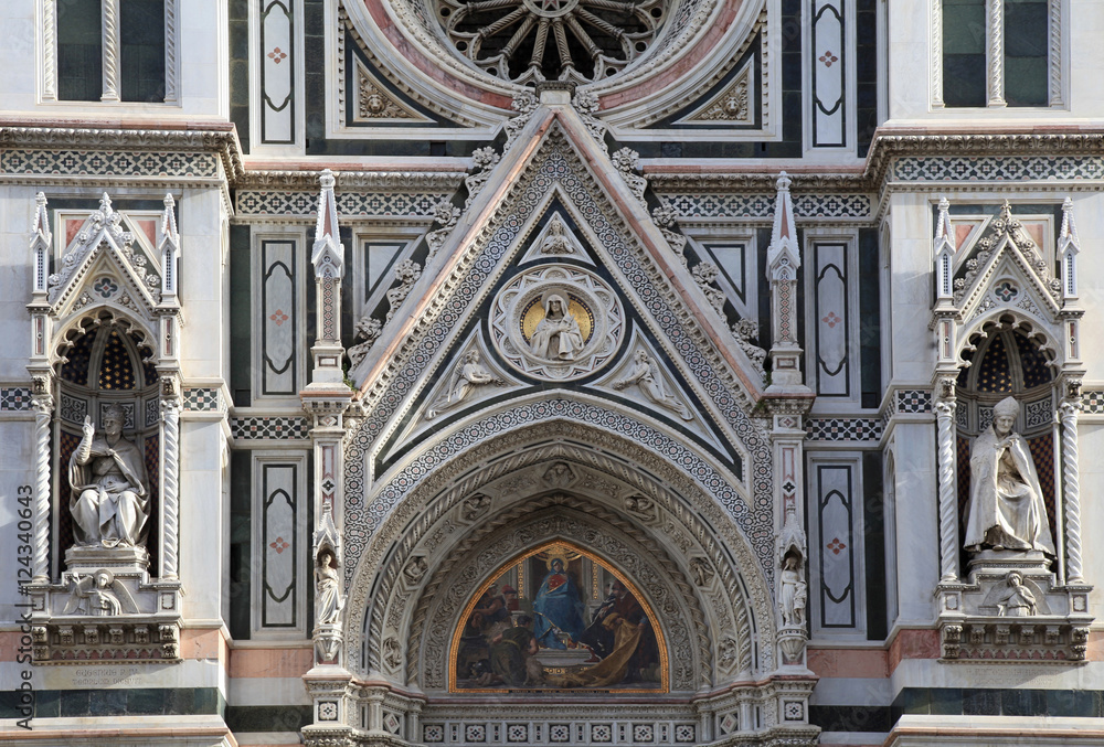 Detail from main facade of Cathedral of Santa Maria del Fiore in