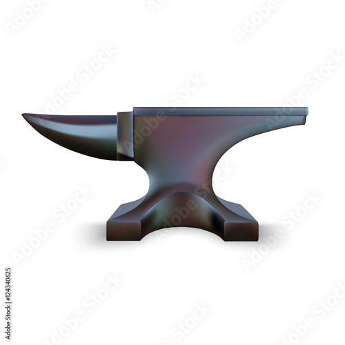 Iron Anvil isolated on white background. Vector 