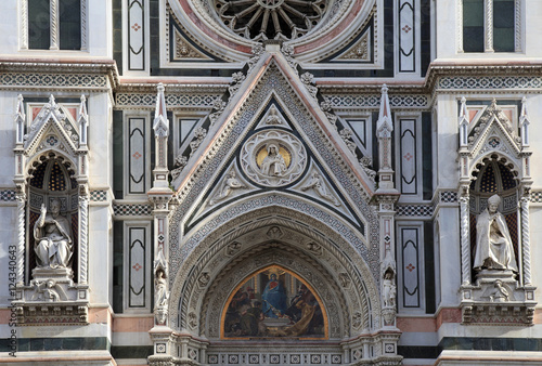 Detail from main facade of Cathedral of Santa Maria del Fiore in