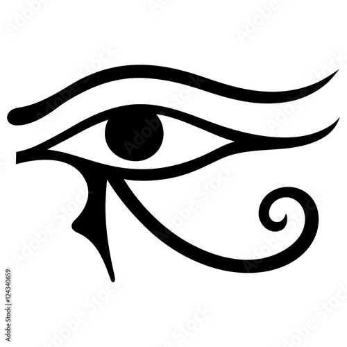 The ancient symbol Eye of Horus. Egyptian Moon sign - left Eye of Horus. Mighty Pharaohs amulet.