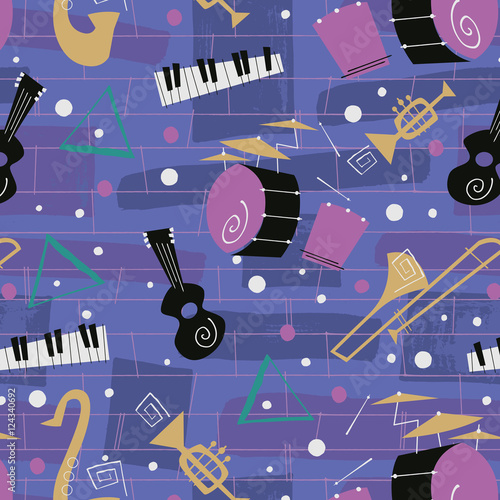 1950s Retro Mid-Century Seamless Pattern