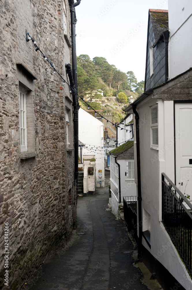 Fototapeta premium Inside Polperro fishing village, Cornwall