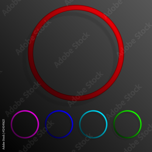 Color set circle banners frame template design.