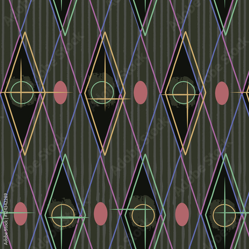 1950s Retro Mid-Century Seamless Pattern