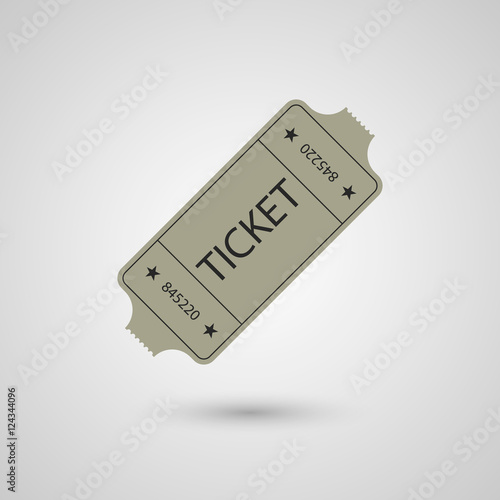 Old vintage paper ticket with number. Vector illustration, eps 10.
