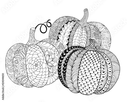 Zentangle stylized pumpkins
