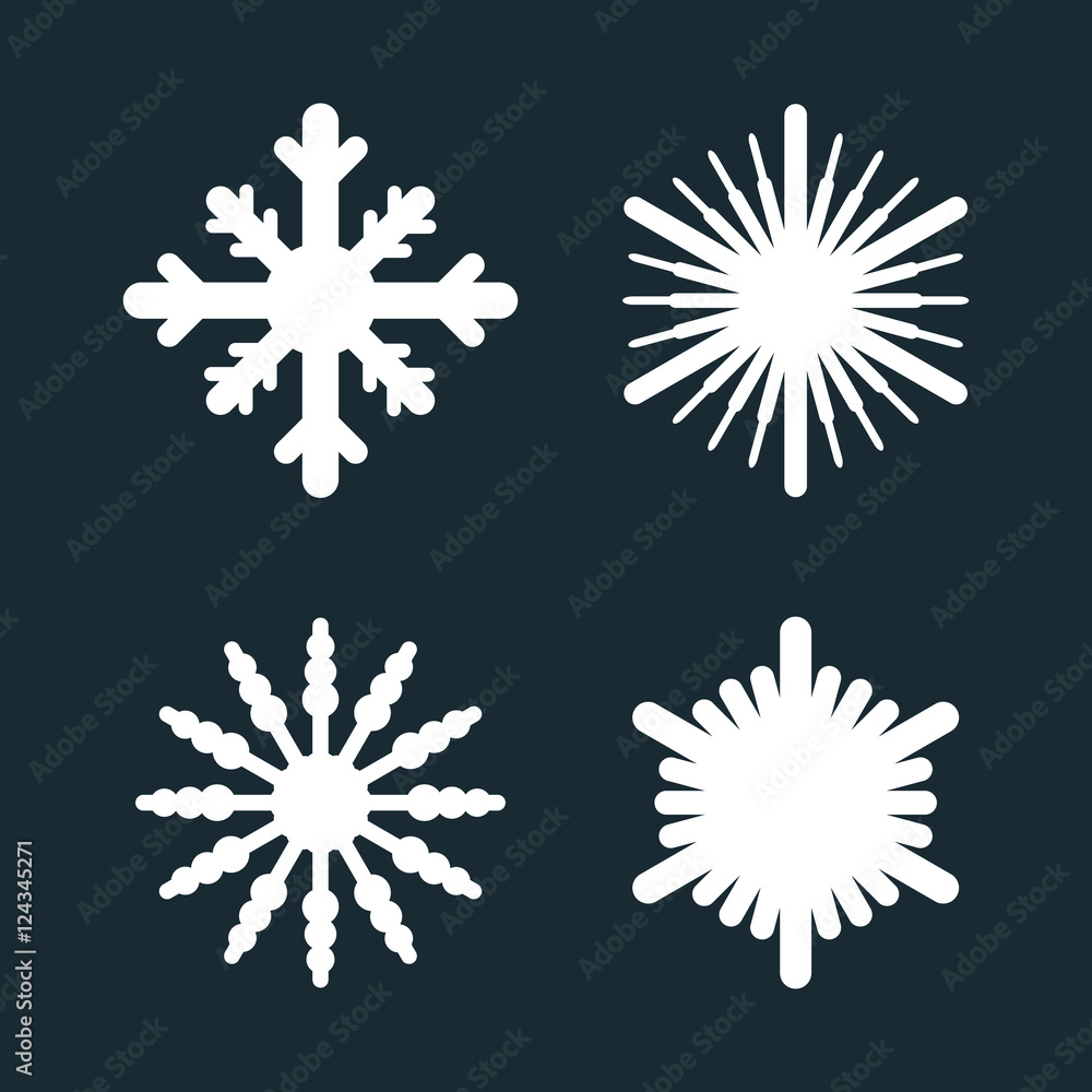 Set of four snowflakes. Vector illustration, eps 8.
Set of four snowflakes. Vector illustration, eps 8.