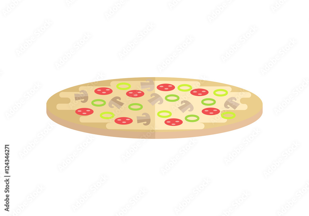 Pizza Vector Illustration in Flat Style Design. Pizza Vector Illustration in Flat Style Design.