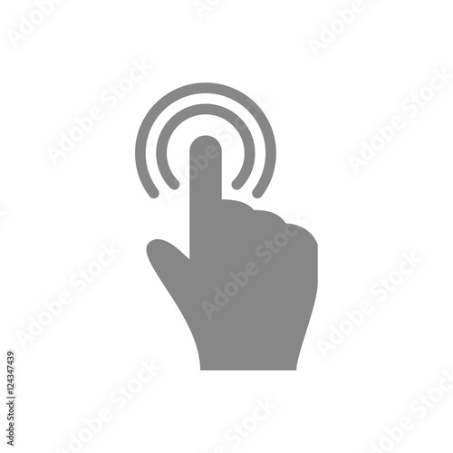 Hand touch and tap gesture line art icon for apps and websites