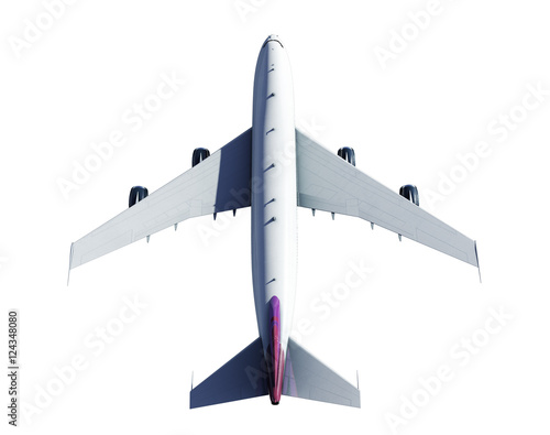 3d rendering of an airplane from above isolated on white