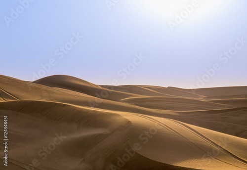 Sand dunes against the sky. Arabian sand dune