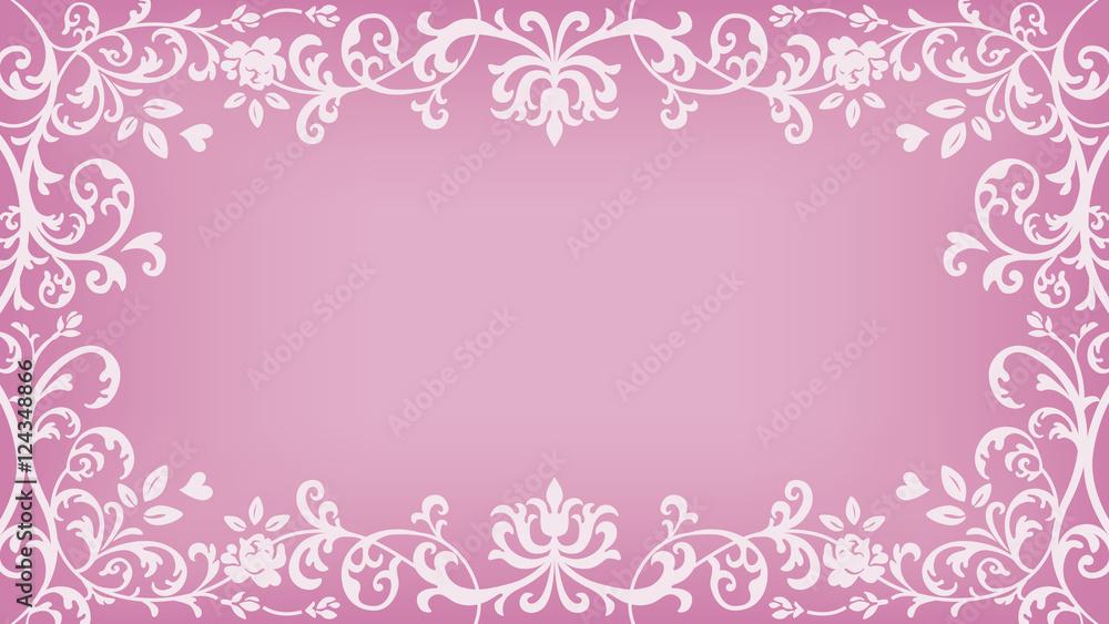 Floral plants Frame - Pink Color