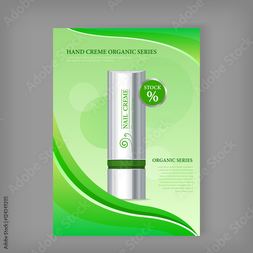 Hand Cream Organic Series Bottle Isolated.