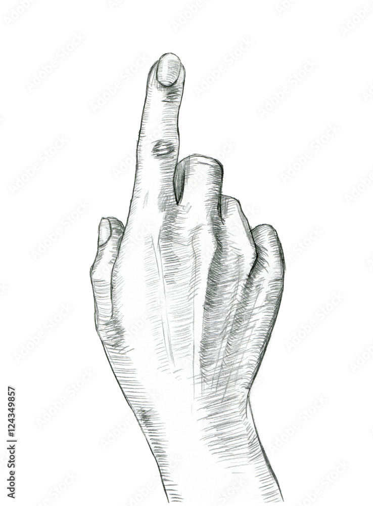 Free Vector  Sketch of middle finger gesture