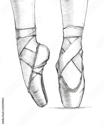 Sketch ballet pointe shoes Royalty Free Vector Image