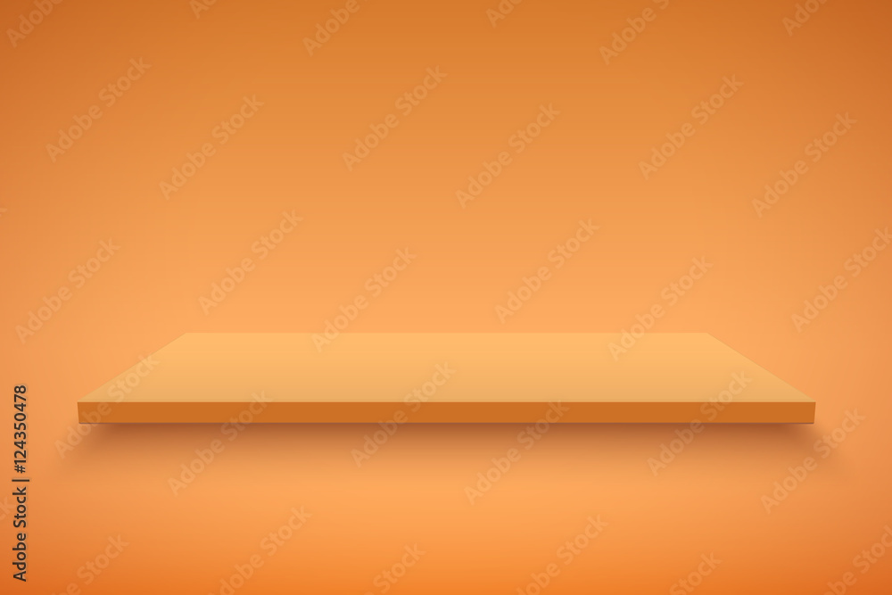 Light box with Orange platform on Orange backdrop. Editable Background Vector illustration.