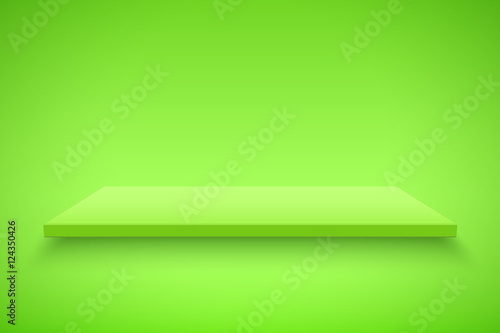 Light box with Green platform on Green backdrop. Editable Background Vector illustration.