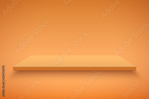 Light box with Orange platform on Orange backdrop. Editable Background Vector illustration.