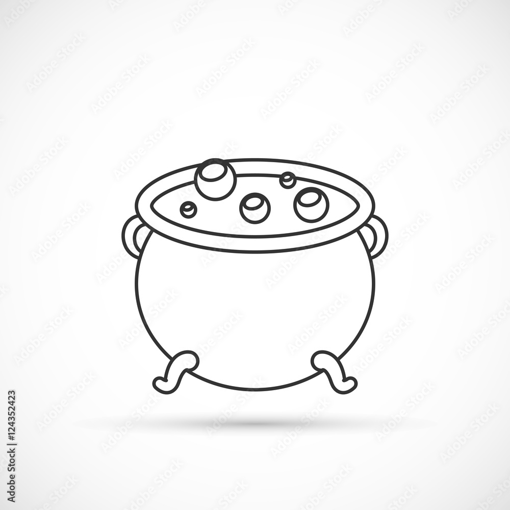 Witch cauldron outline icon Witch cauldron outline icon