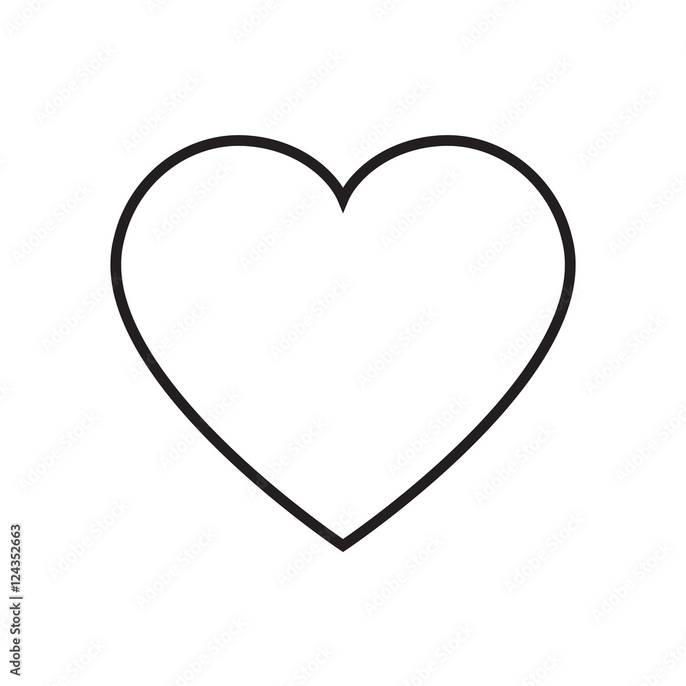 Heart outline icon vector