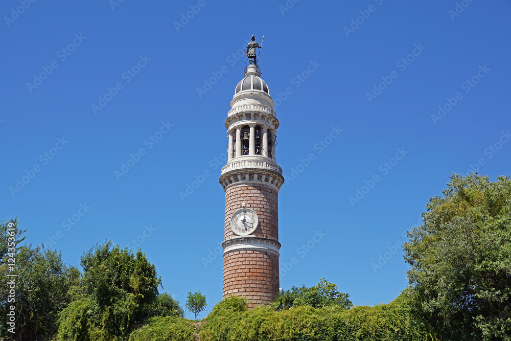 brick clock tower in Italy