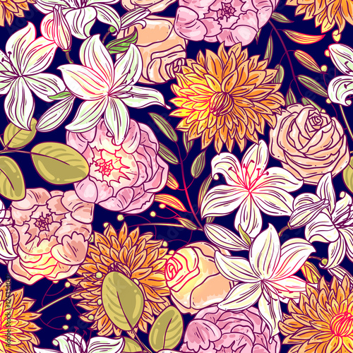 Fototapeta Naklejka Na Ścianę i Meble -  decorative floral pattern