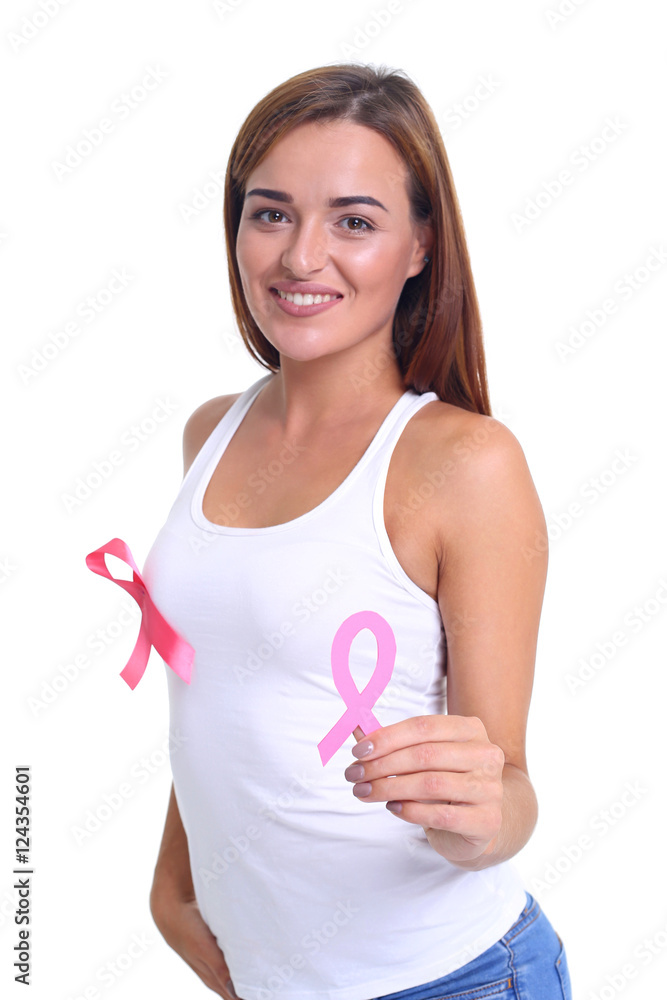womans hand holding pink breast cancer awareness ribbon womans hand holding pink breast cancer awareness ribbon