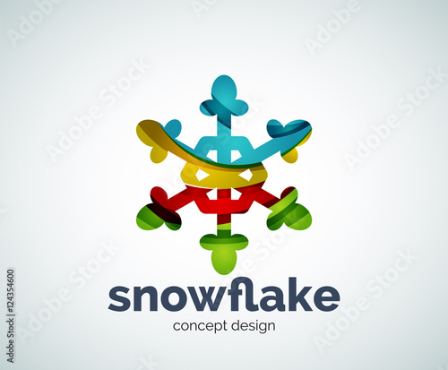 Vector Christmas snowflake logo template