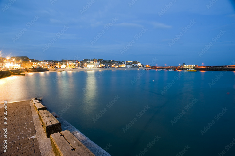 St Ives harbour at twilight