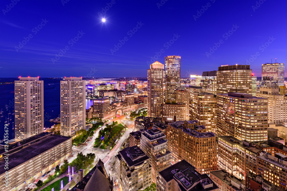 Boston Financial District Cityscape