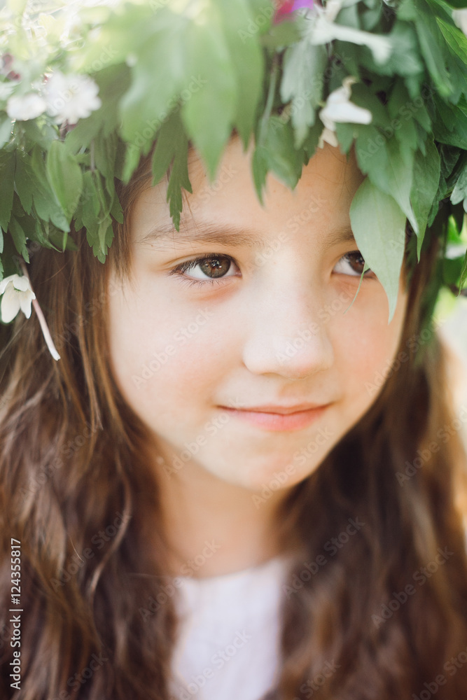 Pretty little girl in a wreath Pretty little girl in a wreath