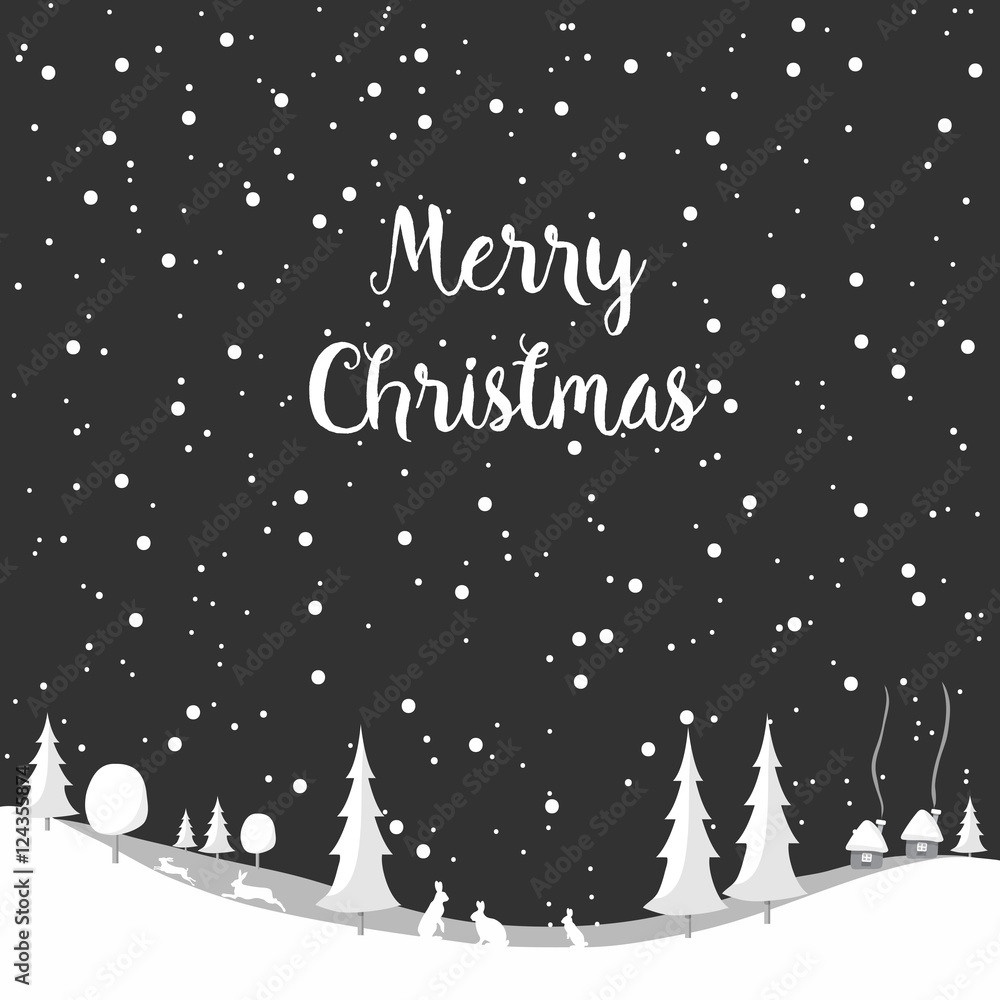 Fototapeta premium Merry christmas rabbit, Happy New Year