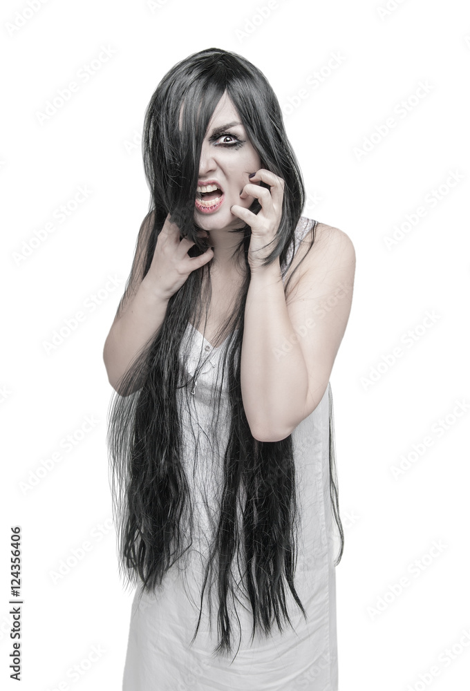 Mystical beautiful angry screaming woman Mystical beautiful angry screaming woman
