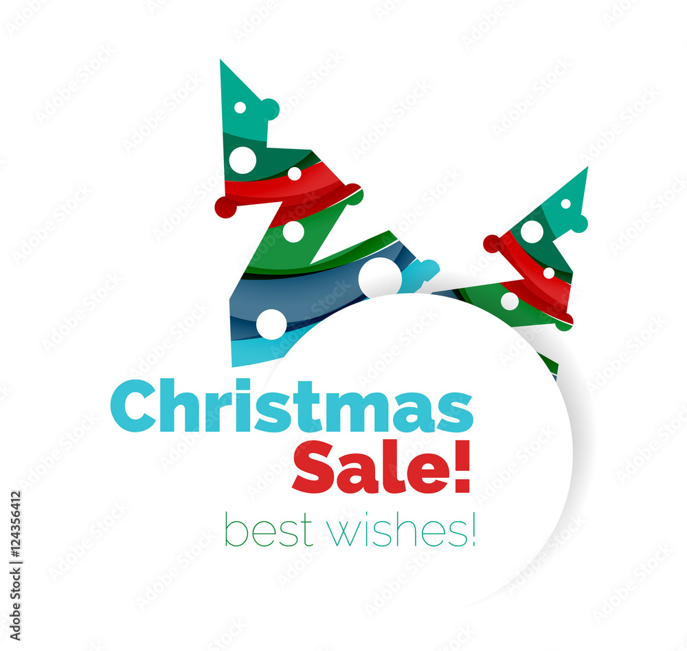 Christmas and New Year geometric banner with text Christmas and New Year geometric banner with text
