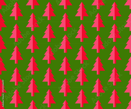 Christmas trees Seamless pattern for new year greeting card/wallpaper background. Vector Illustration.