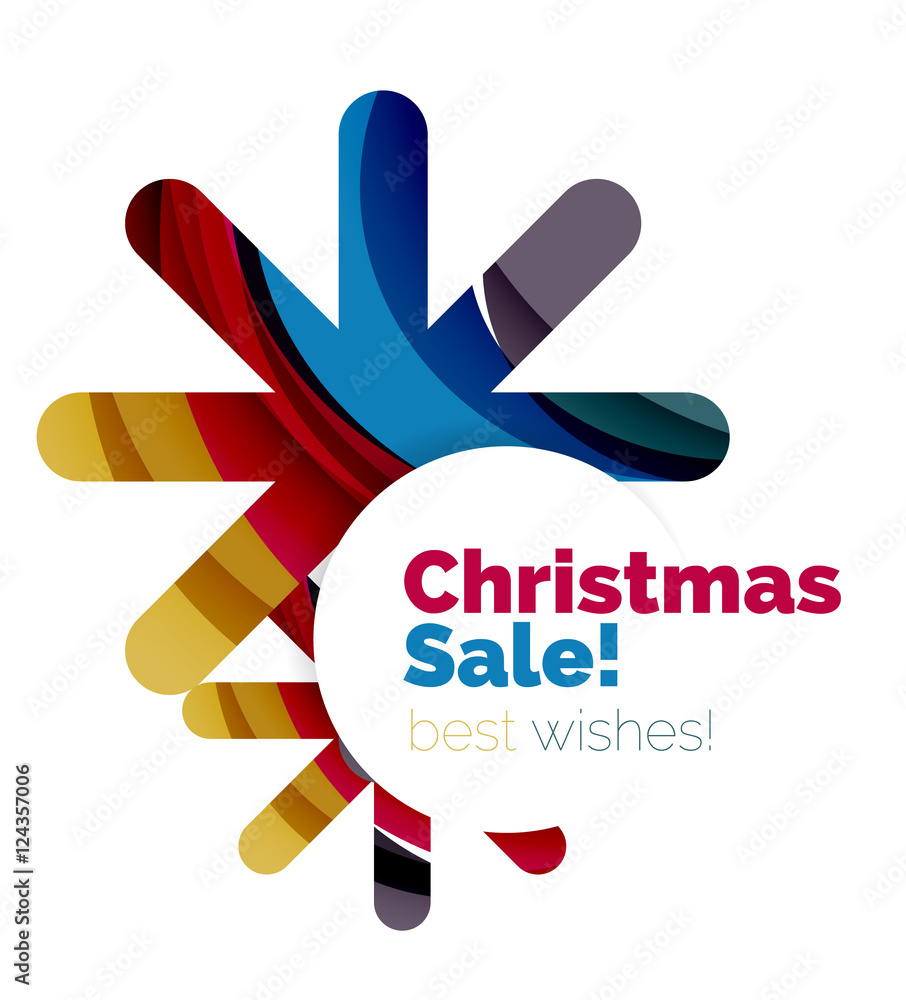 Christmas and New Year geometric paper design banner