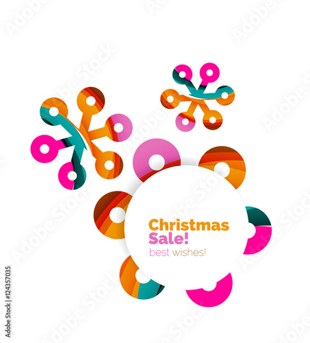 Christmas and New Year geometric paper design banner © antishock