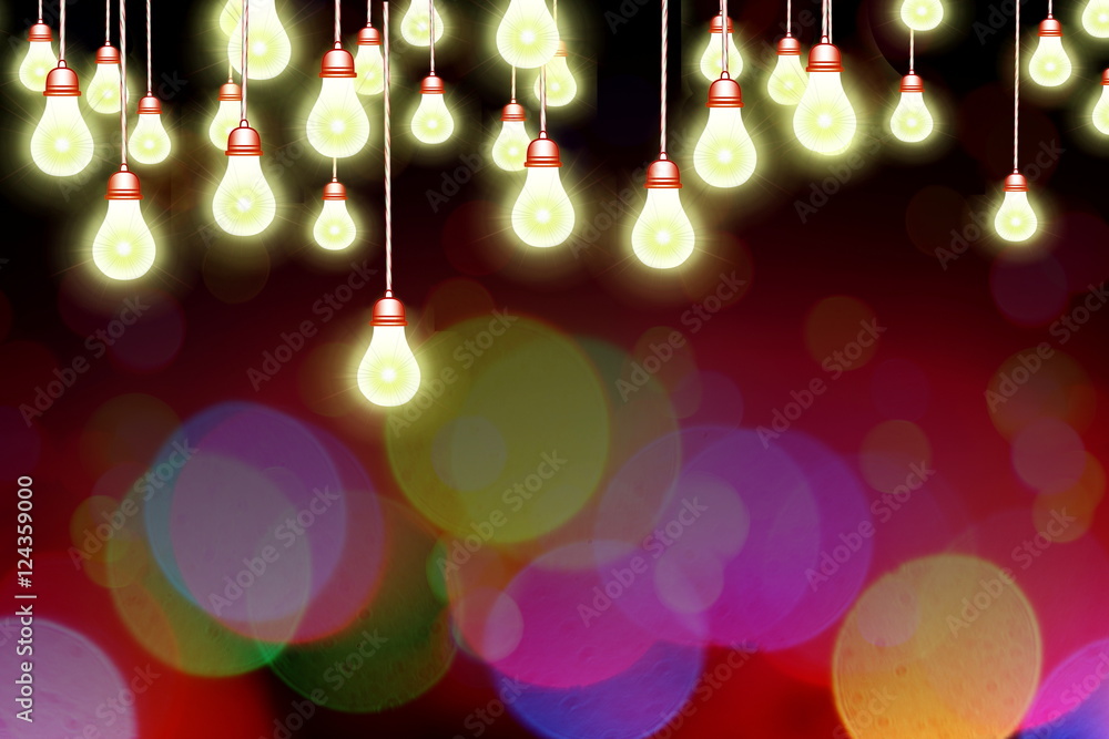 De focused circles texture Abstract design background with bulb light De focused circles texture Abstract design background with bulb light