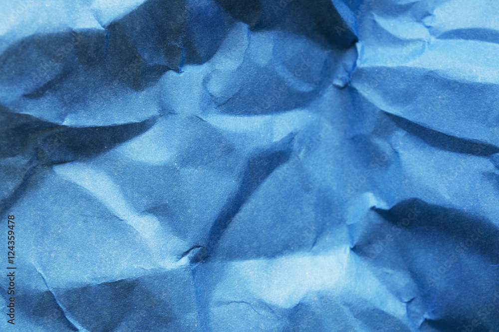 Fototapeta premium Crumpled blue paper